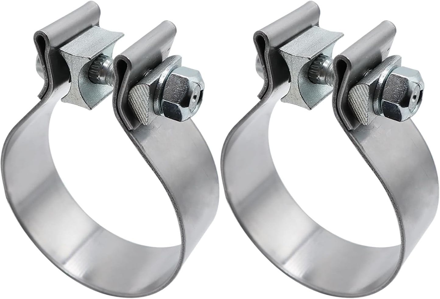 5 inch Exhaust Clamp Narrow Band Muffler Clamp Stainless Steel for Exhaust Pipe and System Repair (2 Pack)