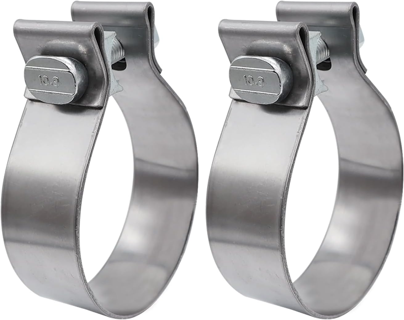 5 inch Exhaust Clamp Narrow Band Muffler Clamp Stainless Steel for Exhaust Pipe and System Repair (2 Pack)