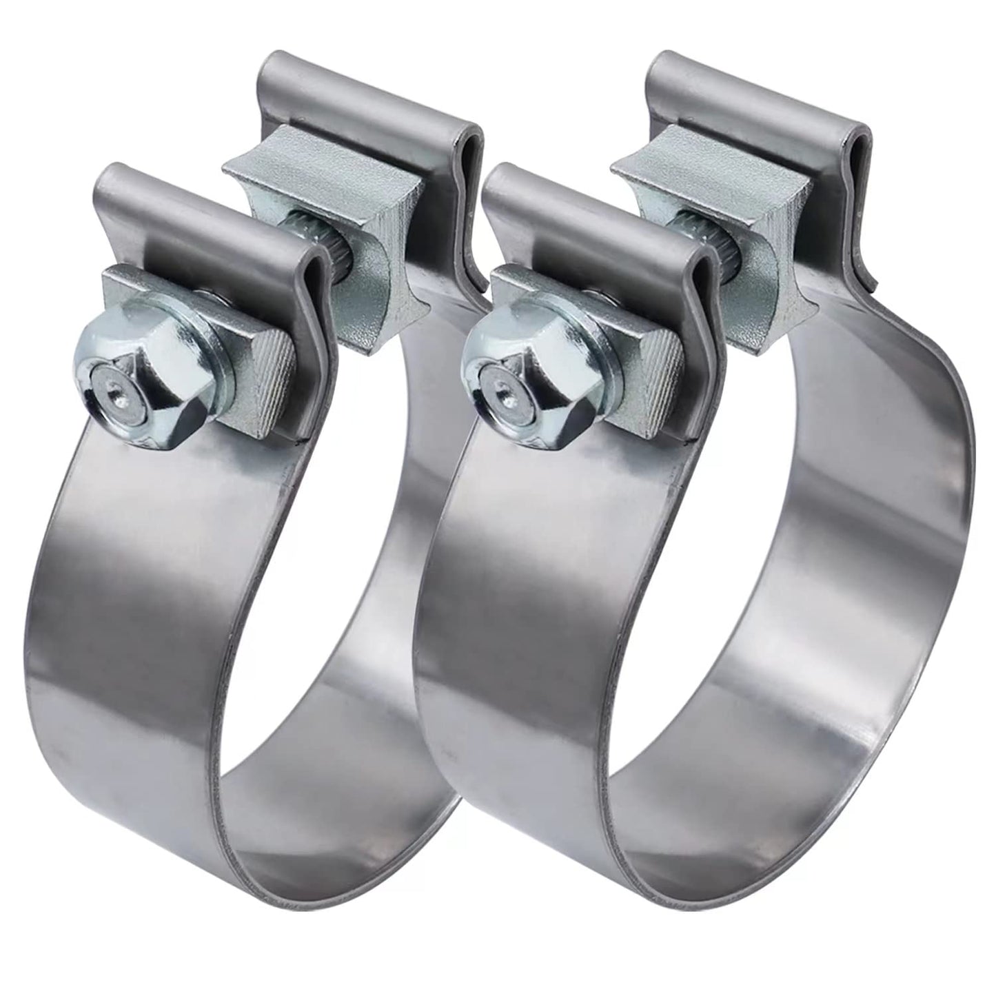 3 inch Exhaust Clamp Narrow Band Muffler Clamp Stainless Steel for Exhaust Pipe and System Repair (2 Pack)