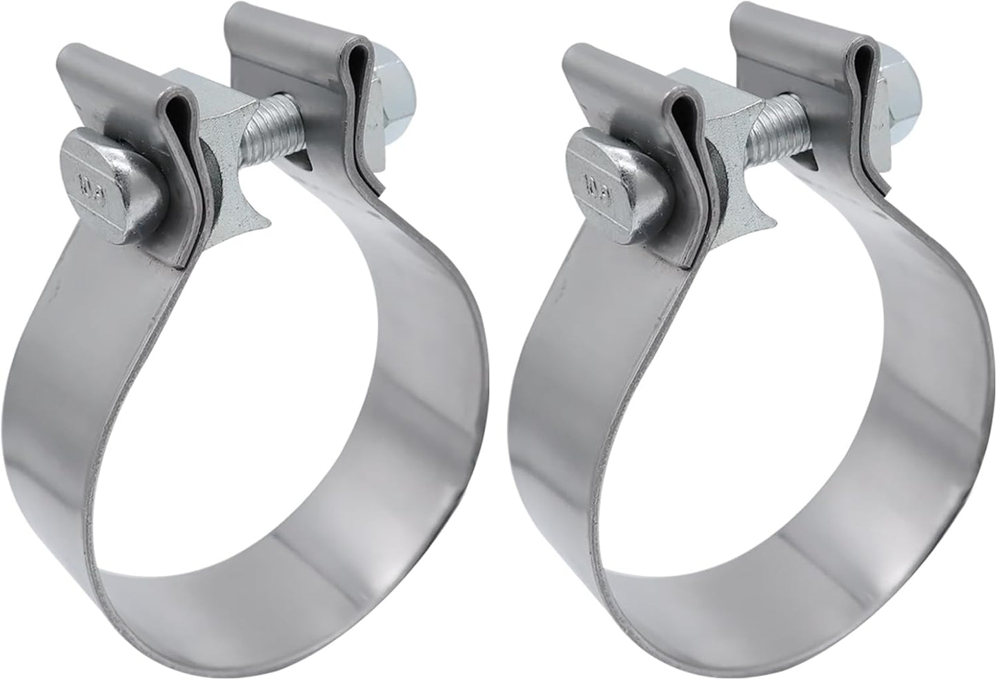 3 inch Exhaust Clamp Narrow Band Muffler Clamp Stainless Steel for Exhaust Pipe and System Repair (2 Pack)
