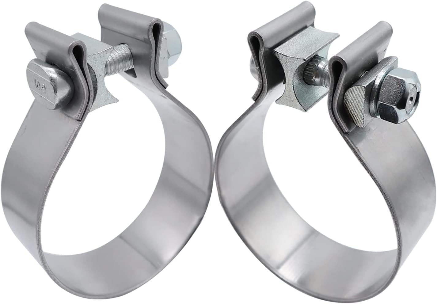 4 inch Exhaust Clamp – Narrow Band Muffler Clamp Stainless Steel for Exhaust Pipe, Muffler and Exhaust System Repair (2 Pack)