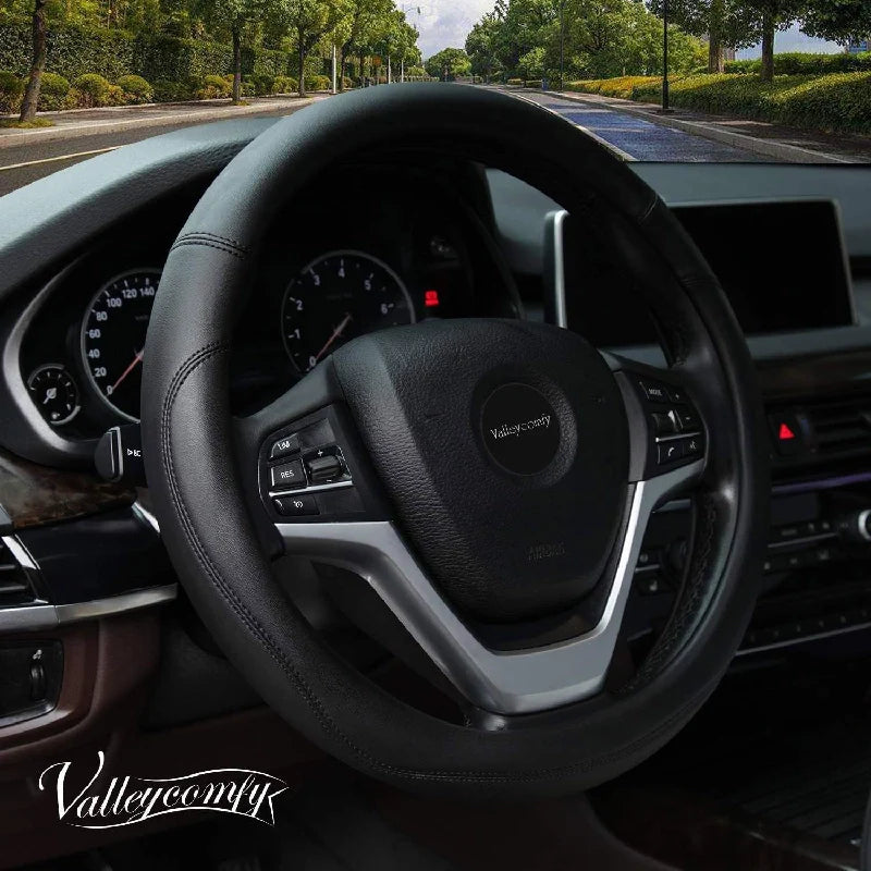 Valleycomfy Microfiber Leather Steering Wheel Cover Universal