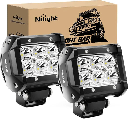 Nilight Led Pods 18W 1260LM Spot Led Off Road Lights
