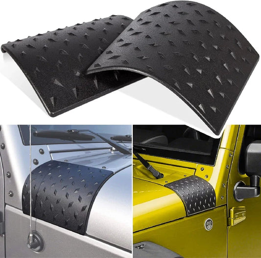 Danti Black Cowl Body Armor Outer Cowling Cover for Jeep Wrangler JK JKU Unlimited Rubicon Sahara X Off Road Sport 2007-2018 (Pack of 2)