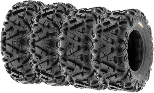 Set of 4 SunF Power.I ATV UTV all-terrain Tires 25x8-12 Front & 25x10-12 Rear