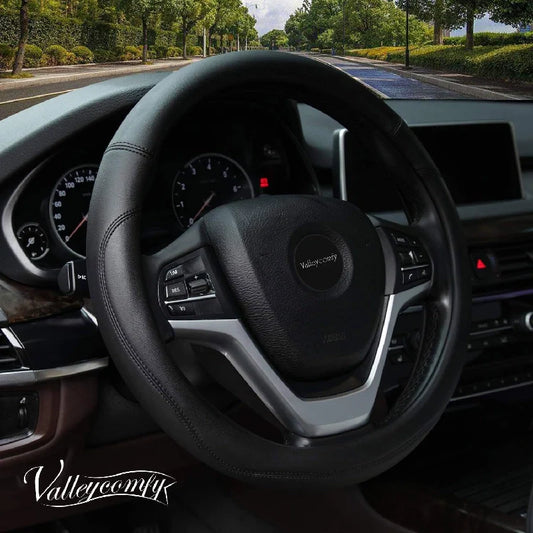 Valleycomfy Microfiber Leather Steering Wheel Cover Universal