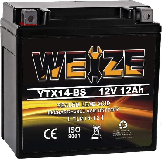 Weize YTX14 BS Motorcycle Battery High Performance