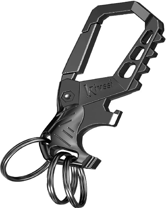 Kivssi Heavy duty metal keychains with Carabiner clip